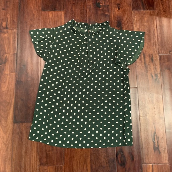 Dark Green Polka Dot Shirt - Picture 3 of 3